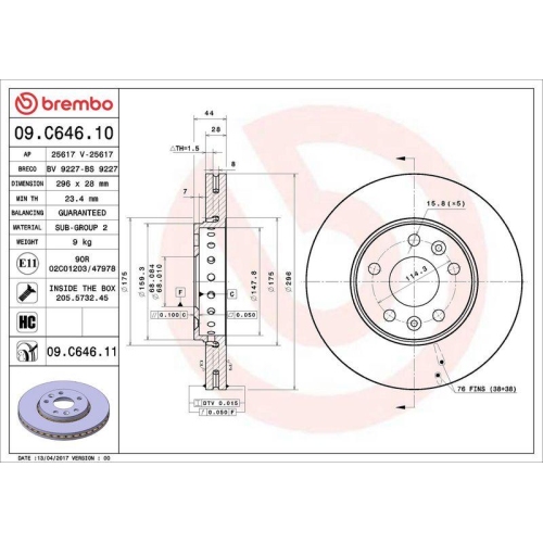 Set disc frana Fiat Talento Box (296) 06.16-, Talento Bus (296) 06.16-, Talento (296) 06.16-; Nissan Nv300 Box (X82) 09.16-, Nv300 Estate (X82) 09.16-, Nv300 (X82) 09.16-, Primastar Box (X82) 11.21-; Opel Vivaro B Box (X82) 06.14-11.20, Vivaro B Bus (X82)