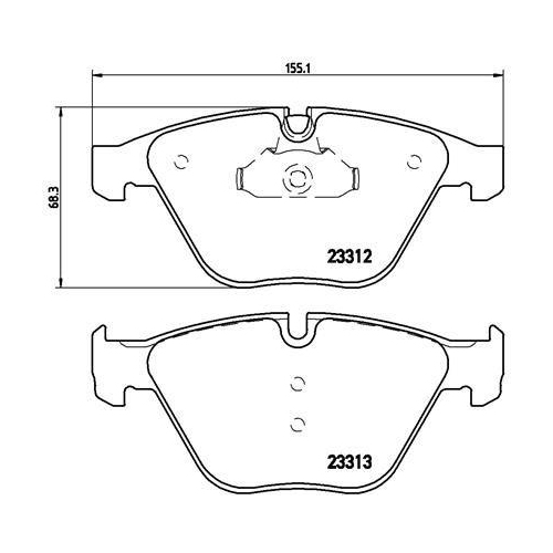 Placute frana BMW 5 (E60) 12.01-03.10, 5 Touring (E61) 03.04-12.10, 6 (E63) 09.03-12.10, 6 Convertible (E64) 03.04-12.10, 7 (E65 E66 E67) 07.01-12.09, Fata, BREMBO