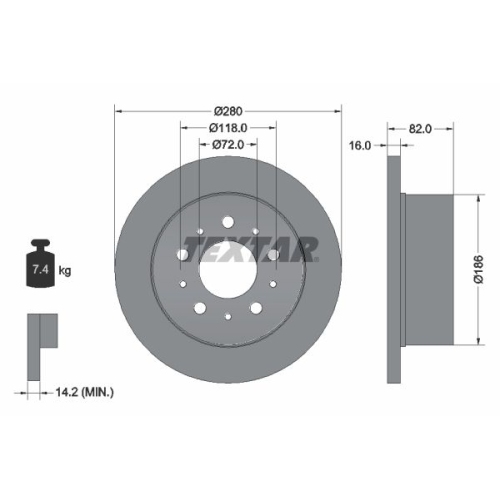 TEXTAR Disc frana PRO