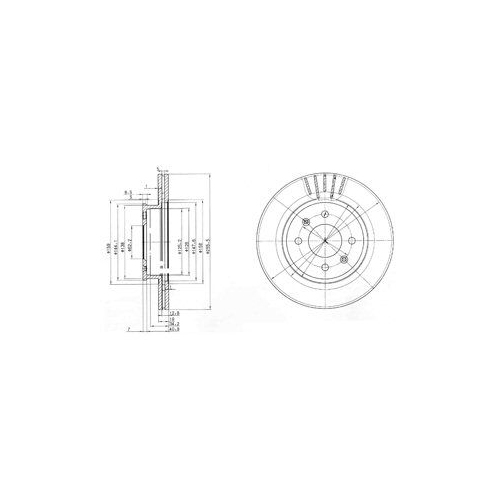 Disc frana Delphi BG3934, parte montare : Punte Fata
