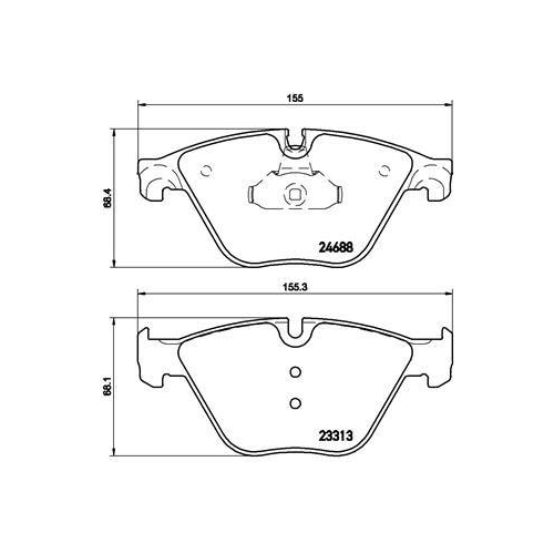 Placute frana BMW 5 (F10) 01.09-10.16, 5 Touring (F11) 11.09-02.17, 6 Convertible (F12) 12.10-06.18, 6 Coupe (F13) 07.11-10.17, 6 Gran Coupe (F06) 03.12-10.18, Fata, BREMBO