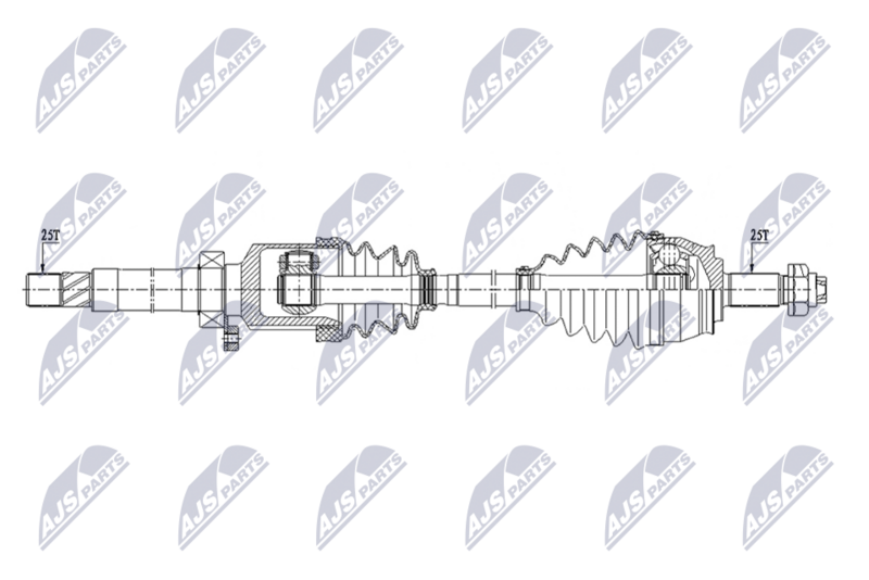 Planetara Fiat Bravo II 1.4 T-Jet 120, 140 CP, 1.6 D Mulitjet 2007-; Lancia Delta 1.4 T 120 / 140 CP, 1.6 D Multijet 2008-; partea dreapta, cutie viteze manuala cu 6 trepte; 51868091; NTY, aftermarket