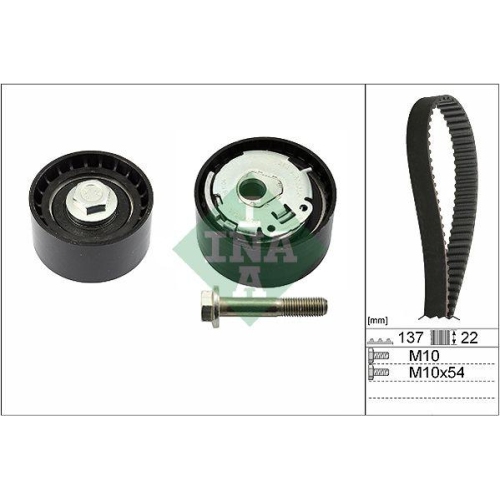 Kit curea distributie Lada/Avtowaz Kalina Estate (1117), Kalina Liftback (1119), Kalina Saloon (1118), Priora Estate (2171), Priora Liftback (2172), Priora Saloon (2170 ), 1.4 16V, 1.4 16V LPG, 1.6, 1.6 LPG, INA