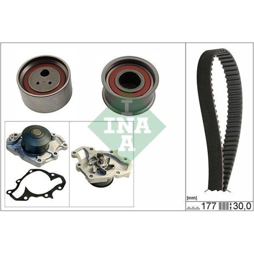 Kit distributie + pompa apa Mitsubishi Galant 8 (Ea ), Galant 8 Estate (Ea ), 2.5 Type S (EC5A), 2.5 V6 24V (EA5A), 2.5 V6 24V (EA5W), INA