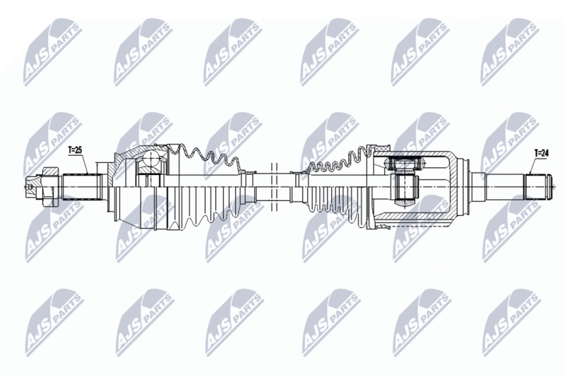 Planetara Fiat Doblo 1.6 D Multijet 2010-; Opel Combo 1.6 CDTI 2012-; partea stanga, cutie viteze automata, Standard Suspension; 95511572; NTY, aftermarket