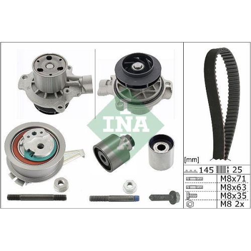 Kit distributie + pompa apa MAN TGE, VW California T6, Crafter, Grand California, Multivan T6, Transporter T6, 2.0 TDI, INA
