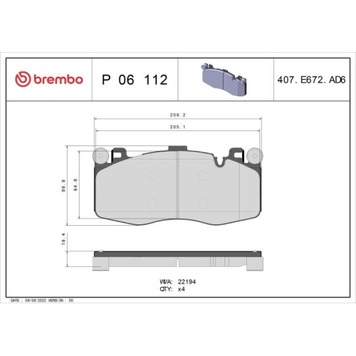 Placute frana BMW X5 (F15 F85) 08.13-07.18, X6 (F16 F86) 08.14-07.19, Fata, BREMBO