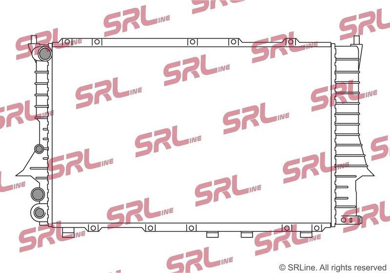 Radiator Audi 100 90-94, A6 94-97, motor: 1.6, 2.0, 2.2 T, 2.3, 2.4 D, 2.5 TDI, 630x410x26, SRLine, Aluminiu/ Plastic brazat, 4A0121251; 4A0121251A