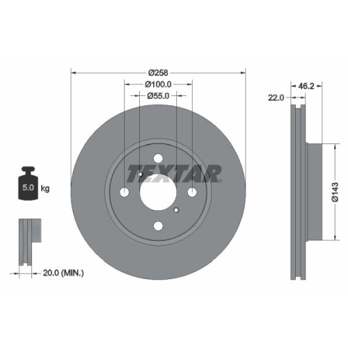 TEXTAR Disc frana PRO