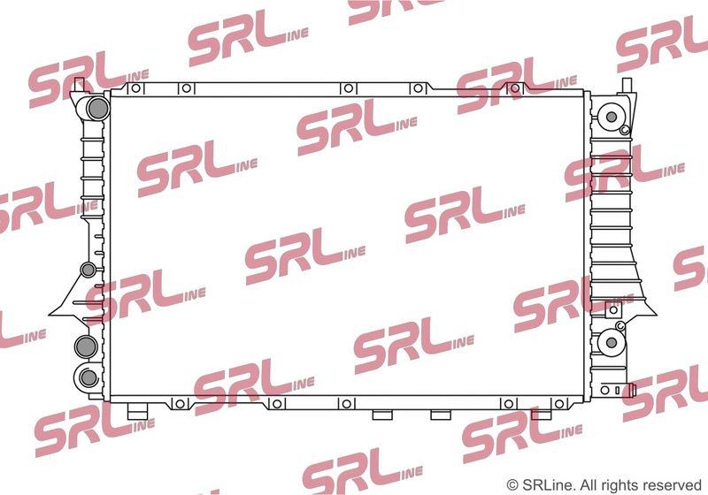 Radiator Audi 100 90-94, A6 94-97, motor: 2.0, 2.2 T, 2.3, 2.4 D, 2.5 TDI, 635x408x26, SRLine, Aluminiu/ Plastic brazat, 4A0121251C; 4A0121251F