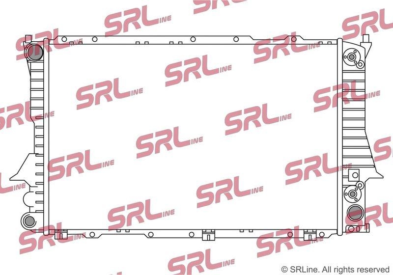Radiator Audi 100 90-94, A6 94-97, motor: 2.6 V6, 2.8 V6, 632x406x26, SRLine, Aluminiu/ Plastic brazat, 4A0121251K; 4A0121251M