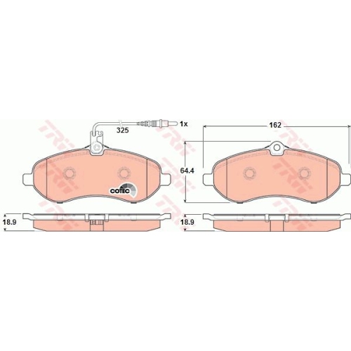 Set placute frana punte fata Citroen Jumpy 2007-2016; Fiat Scudo (272, 270) 2007-2016; Peugeot Expert (Vf3v) 2007-2016; Toyota Proace 06.2013-03.2016, TRW