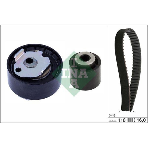 Kit curea distributie Citroen Berlingo, C1 2 (Pa), C3 Aircross 2 (2r), C3 2 (Sc), C4 Cactus, C5 Aircross (A), DS3 (Sa), Opel Astra L (O5), Corsa F (P2jo), Peugeot 2008 1 (Cu), 3008 (0u), 508 2 (Fb), Toyota Aygo (B4), 1.2 PureTech, INA
