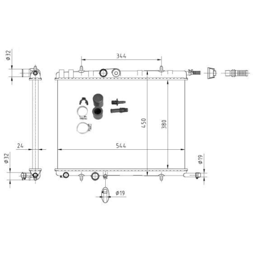 Radiator racire motor Nrf 53424A