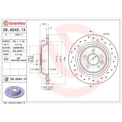 Set disc frana Ford Focus 2 (Da Hcp Dp) 07.04-09.13, Galaxy 2 (Wa6) 05.06-06.15, Galaxy Mk 2 Van (Wa6) 05.06-06.15, Kuga I 02.08-11.12, Mondeo 4 (Ba7) 03.07-01.15, Mondeo 4 Saloon (Ba7) 03.07-01.15, Mondeo 4 Turnier (Ba7) 03.07-01.15, Mondeo 4 Van 03.07-0