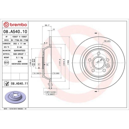 Set disc frana Ford Focus 2 (Da Hcp Dp) 07.04-09.13, Galaxy 2 (Wa6) 05.06-06.15, Galaxy Mk 2 Van (Wa6) 05.06-06.15, Kuga I 02.08-11.12, Mondeo 4 (Ba7) 03.07-01.15, Mondeo 4 Saloon (Ba7) 03.07-01.15, Mondeo 4 Turnier (Ba7) 03.07-01.15, Mondeo 4 Van 03.07-0