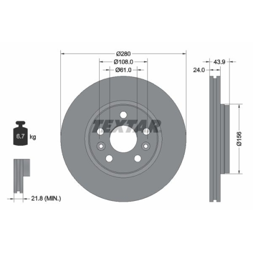 TEXTAR Disc frana PRO