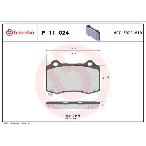 Placute frana Cadillac Cts 07.07-, Cts 09.13-; Chevrolet Camaro Convertible 01.11-, Camaro 02.09-12.15; Chrysler 300c (Lx Le) 09.04-, 300c Touring (Lx Le) 09.04-12.10, C5 X (Nd Nc) 09.10-; Dodge Challenger Coupe 09.07-, Charger 06.05-12.10, Charger 09.10-