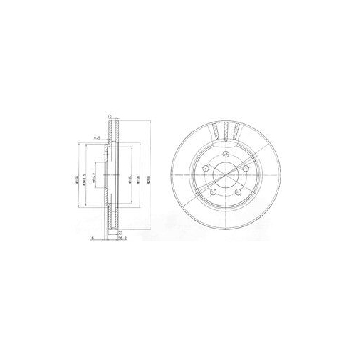 Disc frana Delphi BG4001, parte montare : Punte Fata