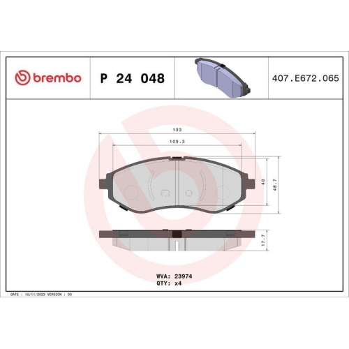 Placute frana Chevrolet Aveo / Kalos Liftback (T200) 02.03-12.08, Aveo / Kalos Liftback (T250 T255) 06.06-, Aveo / Kalos Sedan (T200) 01.03-12.08, Aveo / Kalos Sedan (T250 T255) 03.05-; Daewoo Kalos (Klas) 09.02-, Kalos Saloon (Klas) 11.02-12.04, Fata, BR