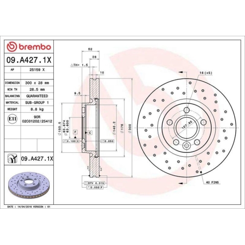 Set disc frana Ford Galaxy 2 (Wa6) 05.06-06.15, Galaxy Mk 2 Van (Wa6) 05.06-06.15, Mondeo 4 (Ba7) 03.07-01.15, Mondeo 4 Saloon (Ba7) 03.07-01.15, Mondeo 4 Turnier (Ba7) 03.07-01.15, S-Max (Wa6) 05.06-12.14; Land Rover Discovery Sport (L550) 09.14-, Freela