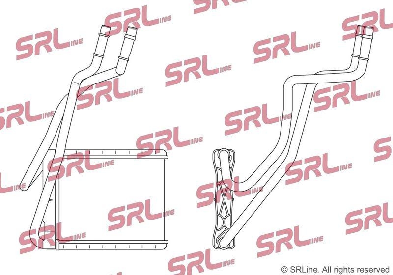 Radiator incalzire habitaclu Ford B-Max 12-, Ecosport 13-, Ka+ 16-, Transit/Tourneo Courier. 14-, motor: 1.0 Ecoboost, 1.4, 1.5 TDCI, 1.6, 1.6 TDCI, iesire - conector rapid, 140x185x26, SRLine, miez si rezervor din aluminiu brazat, 1752008; 1905858