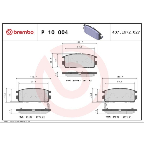 Placute frana Chevrolet Captiva (C100 C140) 06.06-, Captiva Sport 01.07-, Equinox 04.03-12.09; Opel Antara A (L07) 08.06-08.17, Spate, BREMBO