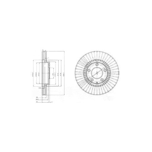 Disc frana Delphi BG4027, parte montare : Punte Fata