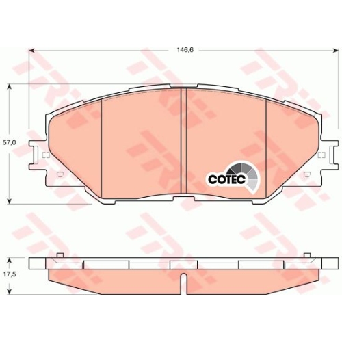 Placute frana Toyota Auris (Nre15 , Zze15 , Ade15 , Zre15 , Nde15 ), 10.2006-09.2012, Mirai (Jpd1 ), 10.2014-, Prius Plus (Zvw4 ), 05.2011-, Rav 4 3, 06.2005-, Rav 4 4 (Zsa4 , Ala4 ), 12.2, TRW