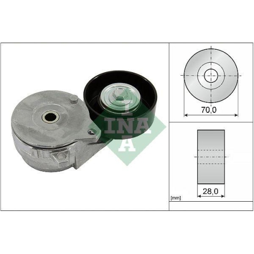 Intinzator curea Nissan Juke (F15) 06.10-12.19, Juke Van (F15) 06.10-12.19, Qashqai 2 Suv (J11 J11) 11.13-, X-Trail 3 (T32 T32r T32rr) 10.13-; Renault Clio 4 (Bh) 11.12-08.21, Latitude (L70) 07.10-, INA