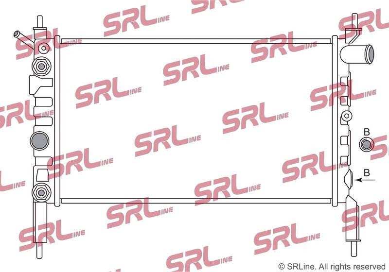Radiator Opel Astra F 91-02, motor: 1.4, 1.6, 525x298x32, SRLine, Aluminiu/ Plastic brazat, 1300115; 90412253