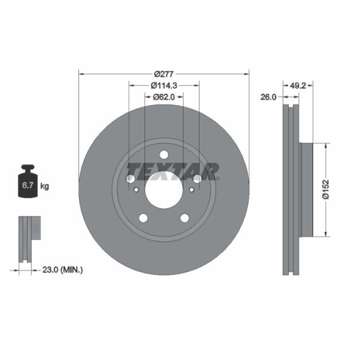 TEXTAR Disc frana PRO