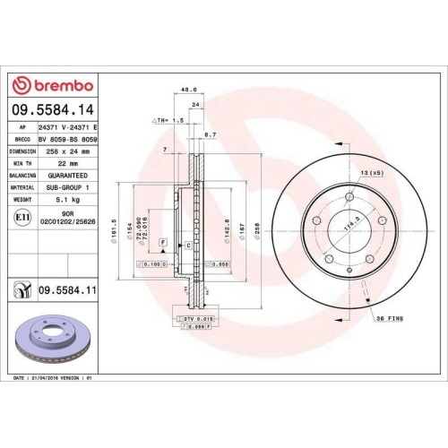Set disc frana Ford Probe 2 (Ecp) 09.92-03.98; Mazda 626 4 (Ge) 08.91-08.98, 626 4 Hatchback (Ge) 08.91-08.98, 626 5 (Gf) 05.97-12.02, 626 5 Estate (Gw) 01.98-12.02, 626 5 Hatchback (Gf) 05.97-12.02, Mx-6 (Gd) 10.87-01.97, Mx-6 (Ge) 07.91-09.97, Premacy (