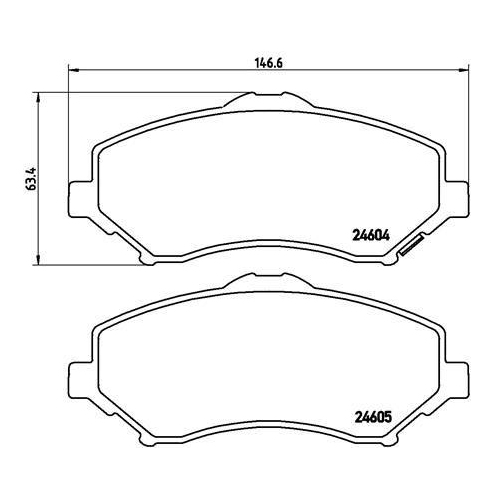 Placute frana Chrysler Grand Voyager 5 (Rt) 10.07-; Dodge Grand Caravan 06.07-, Journey Van (Jc) 06.08-, Journey 06.08-, Nitro Van (Ka) 09.06-12.11, Nitro 09.06-12.12; Fiat Freemont (345) 08.11-; Jeep Cherokee (Kk) 09.07-, Wrangler 3 (Jk) 06.06-; Vw Routa