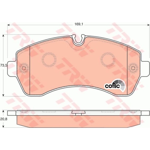 Placute frana Mercedes Sprinter 3, 5 Platou / Sasiu (906), 06.2006-, Vw Crafter 30-35 Bus (2e ), 04.2006-12.2016, Crafter 30-50 Caroserie (2e ), 04.2006-12.2016, TRW