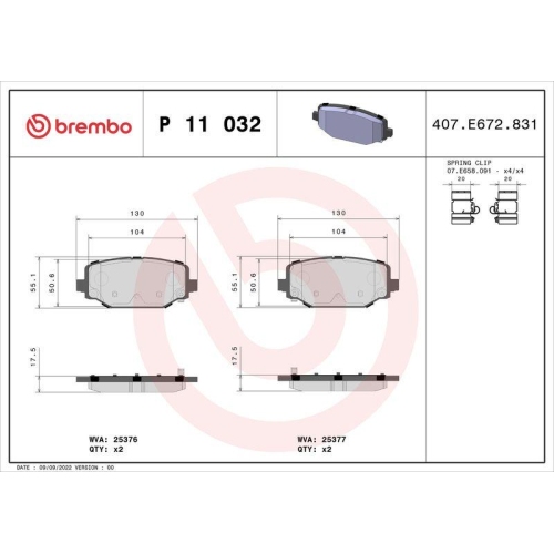 Placute frana Chrysler Grand Voyager 5 (Rt) 10.07-; Dodge Grand Caravan 06.07-, Journey Van (Jc) 06.08-, Journey 06.08-; Fiat Freemont (345) 08.11-; Lancia Voyager Mpv (404) 09.11-12.14; Vw Routan 09.08-12.13, Spate, BREMBO