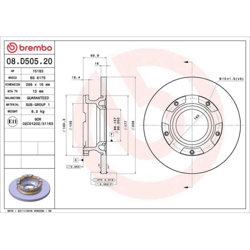 Set disc frana Ford Tourneo Custom V362 Bus (F3) 09.12-, Transit Custom V362 Box (Fy Fz) 09.12-, Transit Custom V362 Bus (F3) 04.12-, Transit V363 Box (Fcd Fdd) 08.13-, Transit V363 Bus (Fad Fbd) 08.13-, Transit V363 Platform / Chassis (Fed Ffd) 08.13-, S