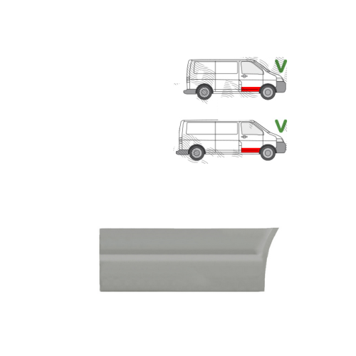 Segment reparatie usa Vw Transporter (T5), 2004-2015, parte montare Segment reparatie usa fata dreapta, inferior, 95684021, Aftermarket