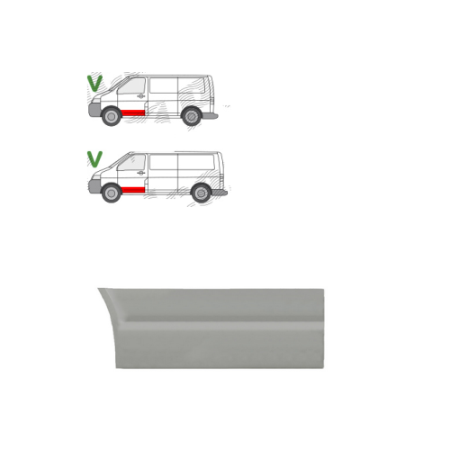 Segment reparatie usa Vw Transporter (T5), 2004-2015, parte montare Segment reparatie usa fata stanga, inferior, 95684011, Aftermarket