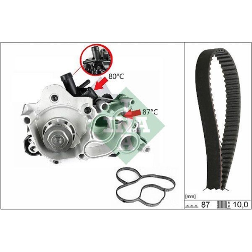 Kit distributie + Pompa apa Audi A3 Sportback (8va; Vw Golf 7 (5g1, Passat B8 (3g2, Passat B8 Variant (3g5, 1.4 TFSI e-tron, 1.4 GTE Hybrid, INA