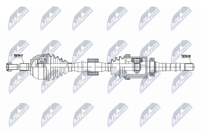 Planetara Ford Kuga 2.0 TDCI 2WD, 4WD 2008-; partea din fata, dreapta, cutie viteze automata 6DCT450, MPS6; 1684192; NTY, aftermarket
