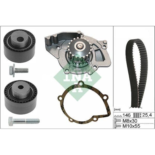 Kit distributie + Pompa apa Citroen C5 I (Dc), C5 I Break (De), C5 2 (Rc), C5 2 Break (Re), C8 (Ea , C8 Van (Ea ; Fiat Ulysse (179); Lancia Phedra (179); Peugeot 406 (8b), 406 Break (8e/F), 406 Coupe (8c), 607 (9d, 807 (Eb), 2.2 HDi (DC4HXB, DC4HXE), 2.2