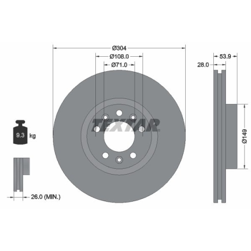 TEXTAR Disc frana PRO