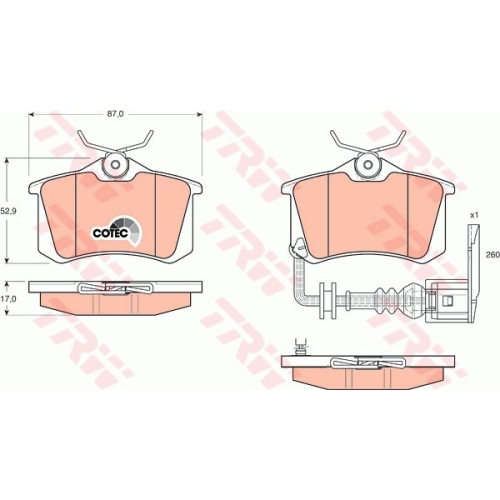 Placute frana Seat Ibiza 4 (6l1), 02.2002-11.2009, Skoda Fabia (6y2), 08.1999-03.2008, Vw Polo (9n ), 10.2001-01.2012, TRW