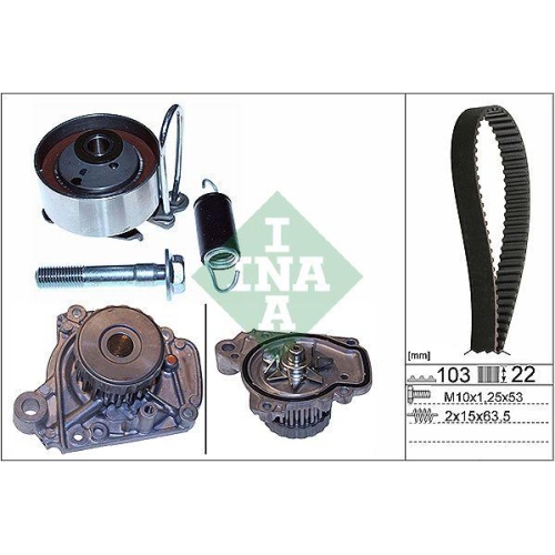 Kit distributie + Pompa apa Honda Civic 7 Hatchback (Eu, Civic 7 Sedan (Es, 1.4 i (EP1, EU7), 1.4 iS (EP1, EU5, EU7), 1.4 (ES4), INA