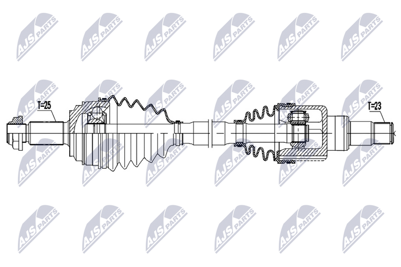 Planetara Ford Transit Courier 04.2018-, Tourneo Courier 04.2018-; partea dreapta, cutie viteze manuala / automata; 2235990; NTY, aftermarket