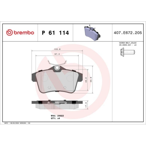 Placute frana Citroen C4 2 (Nc) 02.09- , Ds4 (Nx) 03.11-07.15, Ds5 09.11-12.16; Ds Ds 4 / Ds 4 Crossback (Nx) 07.15-, Ds 5 (Kf) 01.15-12.18; Peugeot 3008 Mpv (0u) 05.09-12.17, 3008 Van (0u) 05.09-12.17, 308 Cc (4b) 02.09-12.15, 5008 (0u 0e) 06.09-03.17, 5