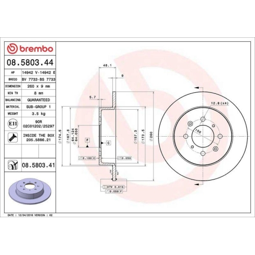 Set disc frana Honda Civic 6 Aerodeck (Mb Mc) 04.98-02.01, Civic 6 Fastback (Ma Mb) 09.94-02.01, Civic 6 Hatchback (Ej Ek) 10.95-03.01, Civic 7 Coupe (Em2) 02.01-12.05, Civic 7 Hatchback (Eu Ep Ev) 01.00-02.06, Civic 7 Sedan (Es Et) 10.00-04.06; Rover/Mg