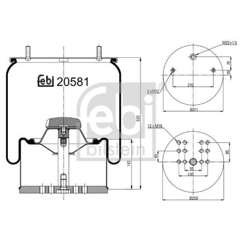 FEBI BILSTEIN Burduf, suspensie pneumatica