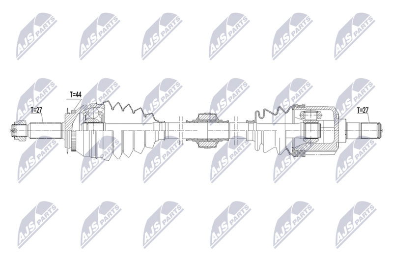 Planetara Hyundai Coupe 2.7 cv automata 2001-2009, Tiburon 2.7 cv automata 2006-2008, Elantra 2.0 CRDI cv manuala 2001-2009; partea din fata, stanga; 49501-2C100; NTY, aftermarket